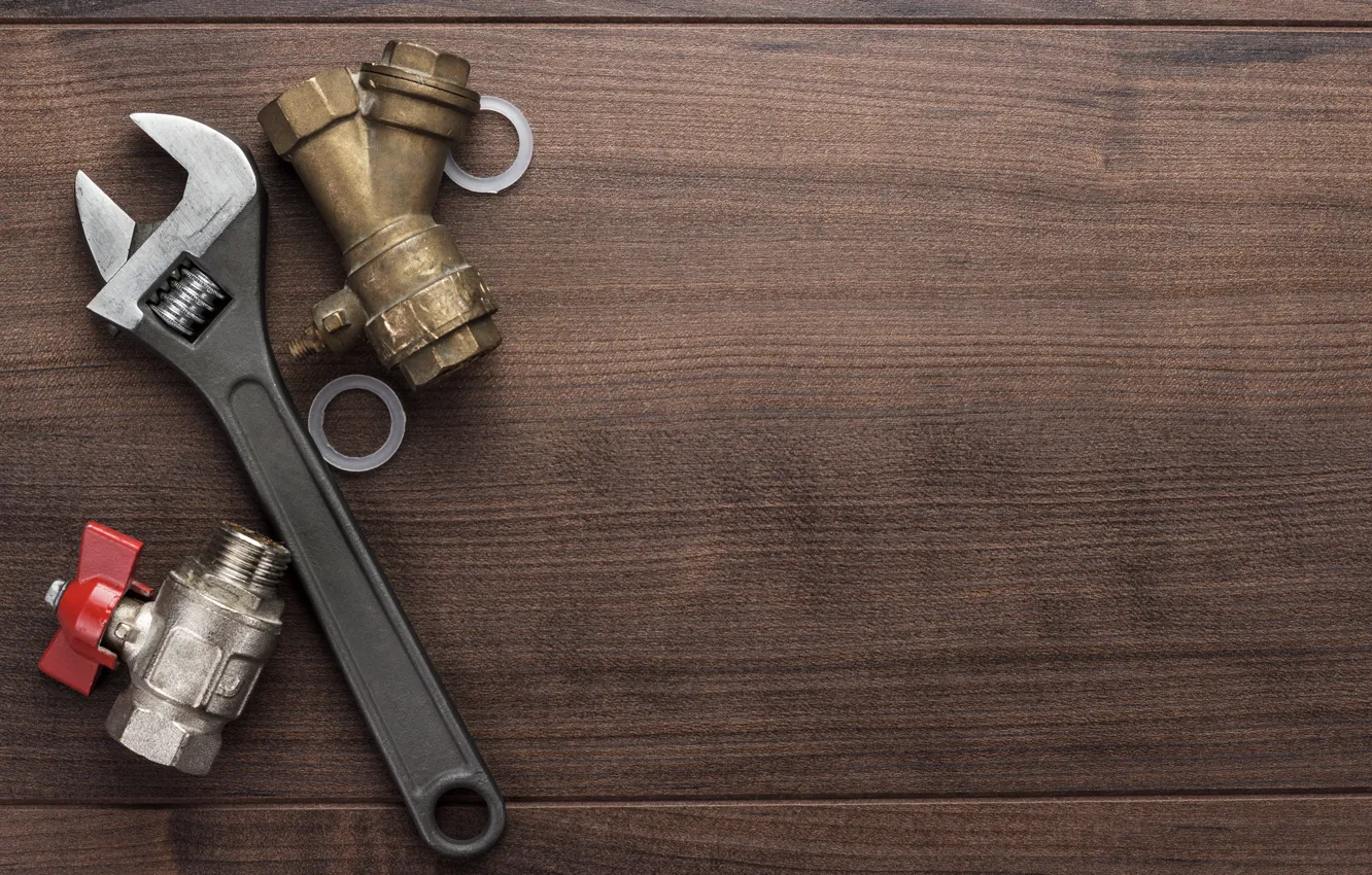 Фото обои wood, tables, wrench, plumbing