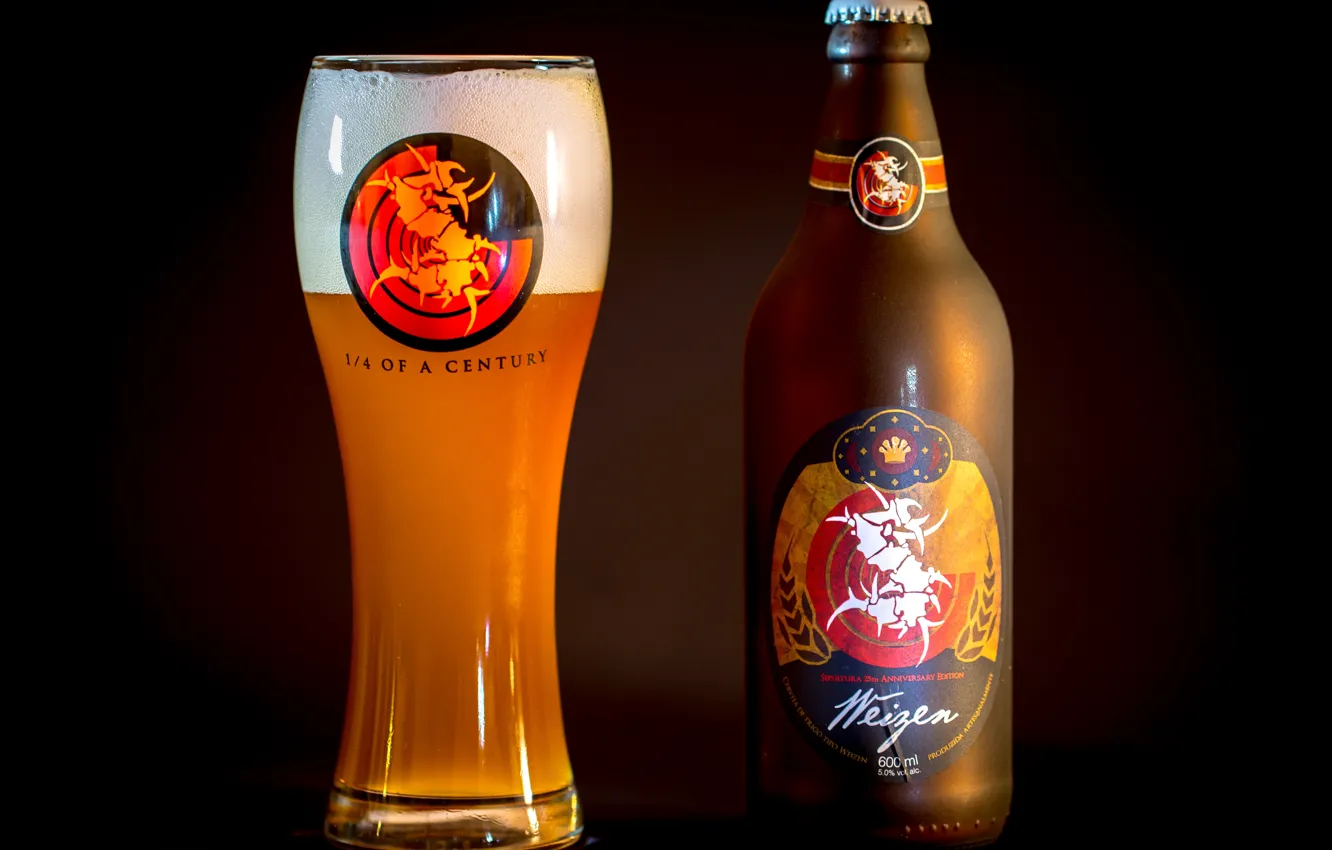 Фото обои glass, beer, bottle