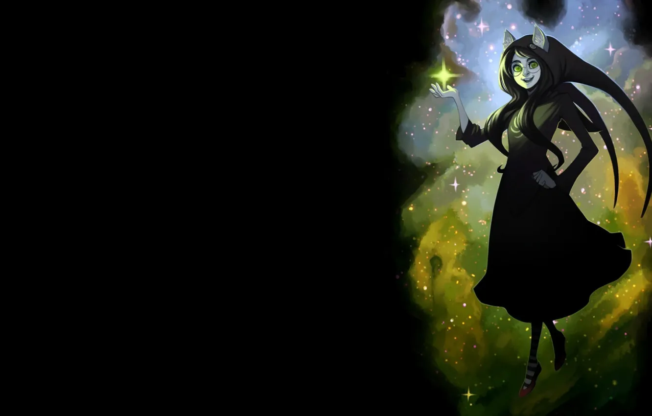 Фото обои девушка, космос, магия, dark, space, ведьма, magic, witch