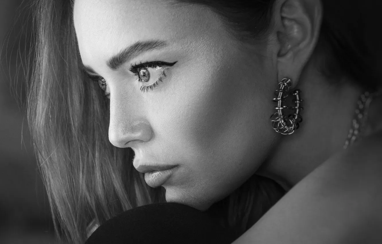 Фото обои Olga, model, black white, Alex Darash