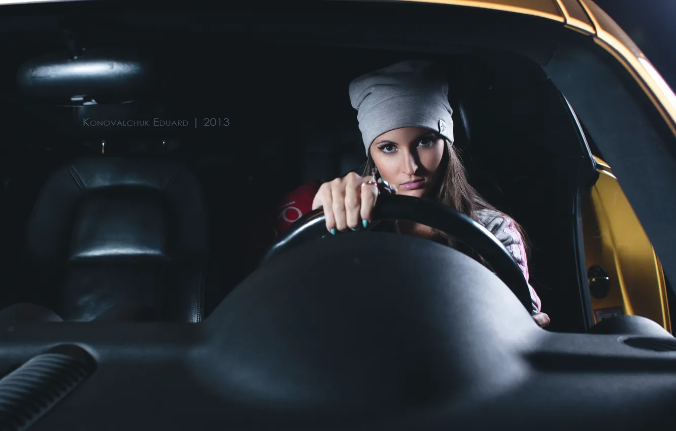 Фото обои Audi, Девушка, Ауди, Машина, Girl, Yellow, Eduard, Эдуард