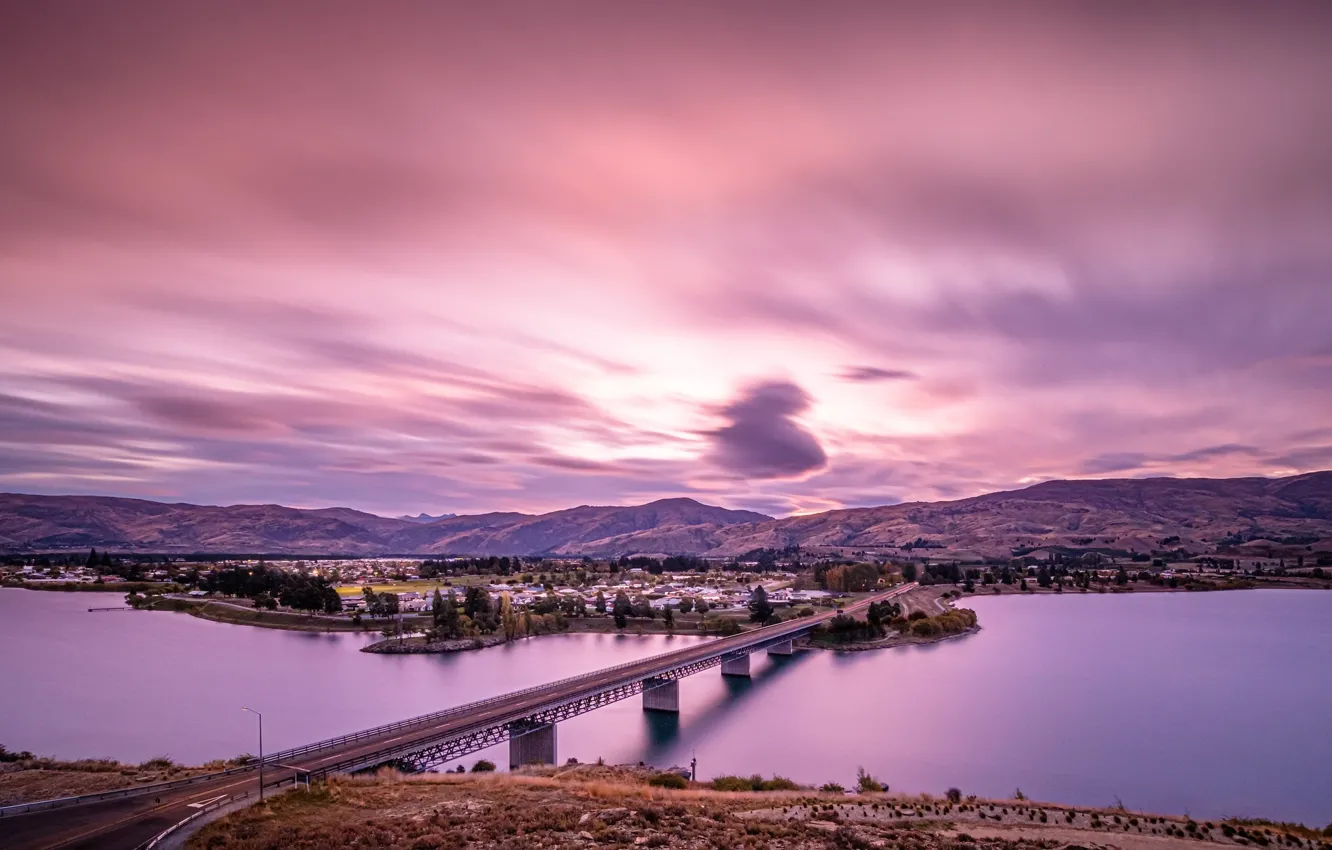 Фото обои New Zealand, Cromwell and Lake Dunstan, Central Otago