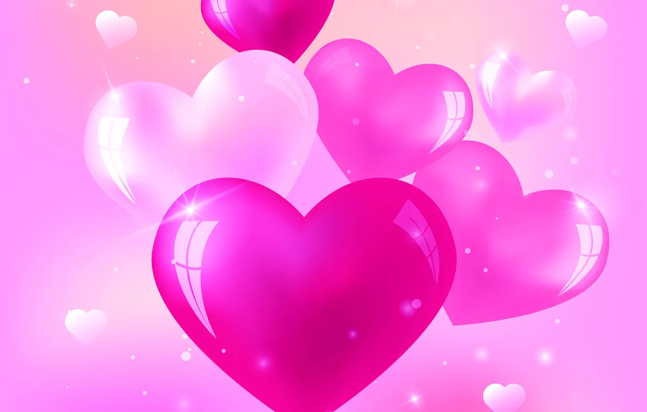Фото обои любовь, розовый, сердце, сердечки, love, heart, background