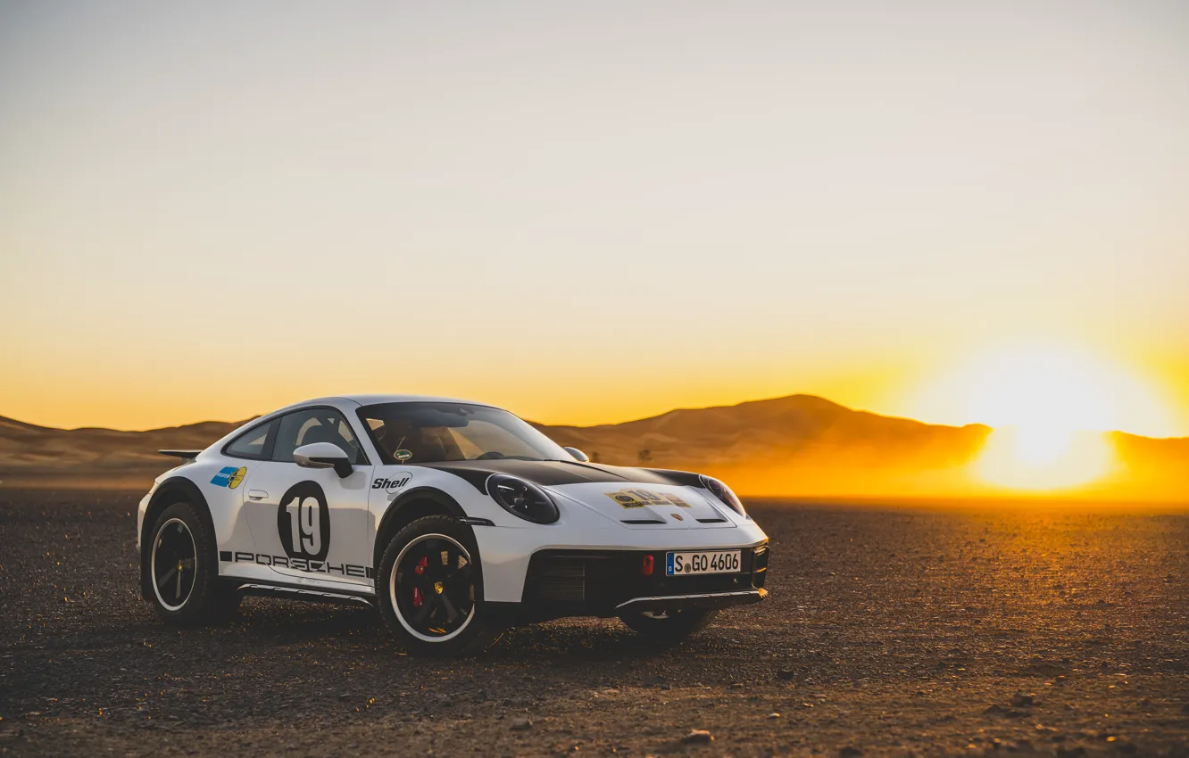 Фото обои Porsche, Рассвет, Porsche 911, Ралли Дакар, Dakar Rallye