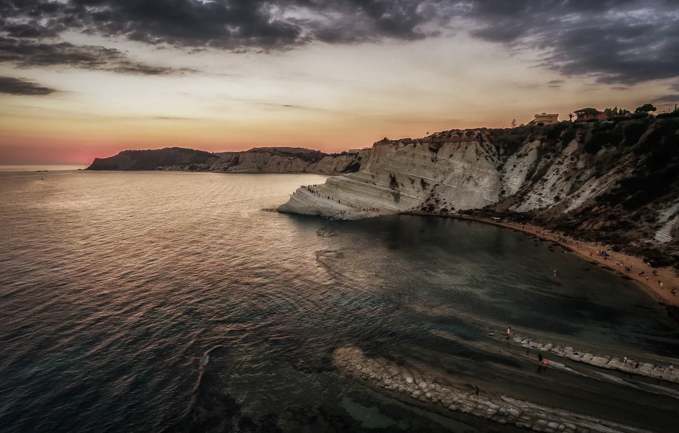 Фото обои море, скалы, Италия, Сицилия, Реальмонте