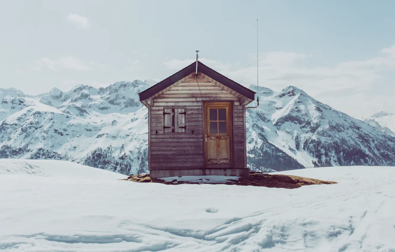 Фото обои cabin, isolated, mountain refuge