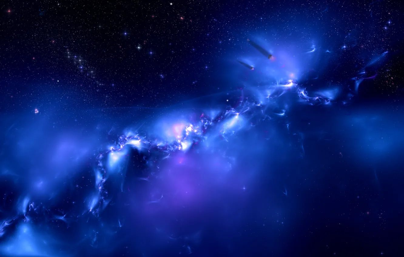 Фото обои colors, blue, Sci FI, distant planets, Galaxy blue