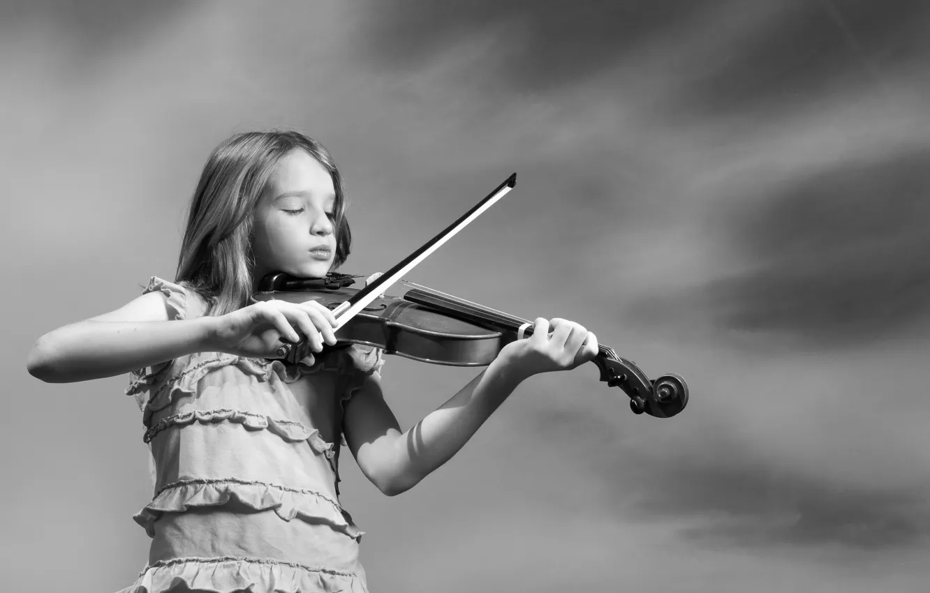 Фото обои музыка, настроение, скрипка, девочка