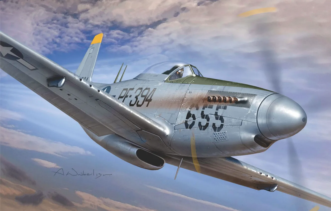 Фото обои истребитель, США, US Airforce, Arkadiusz Wrobel, P-51H Mustang