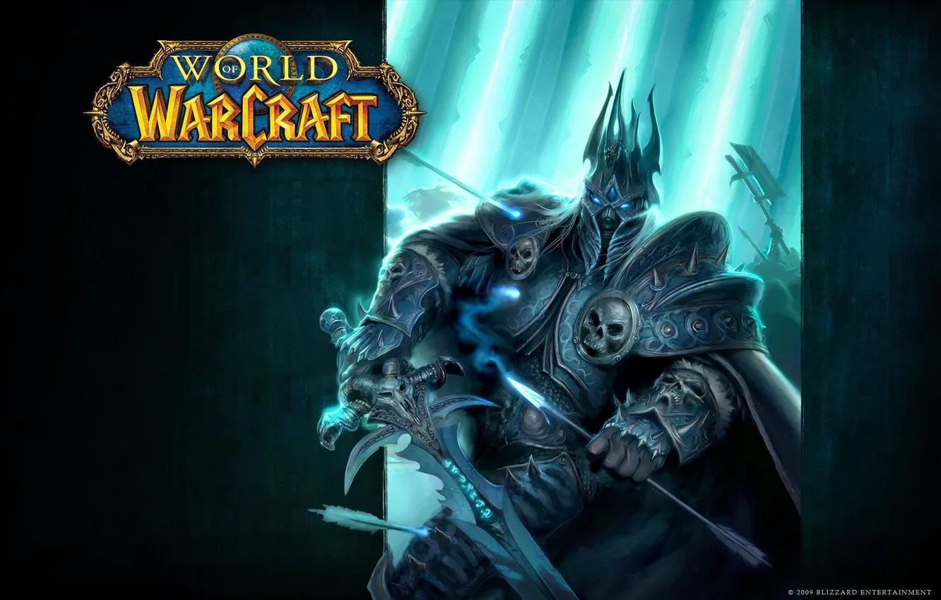 Фото обои wallpaper, skull, sword, game, Blizzard, armor, man, warrior