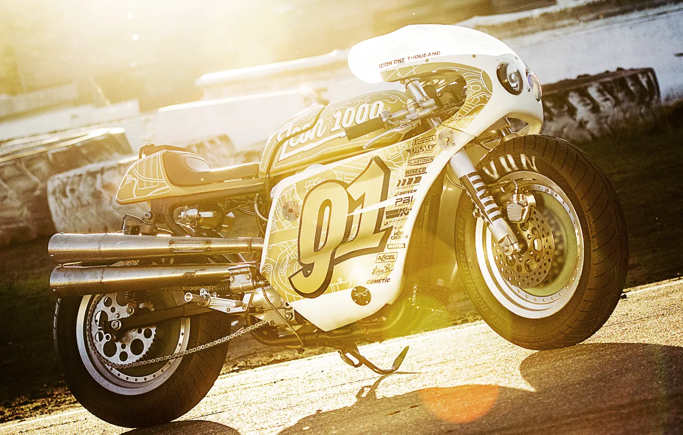 Фото обои moto, custom, Harley-Davidson, sportbike, 1991, Sportster, v-twin, icon 1000