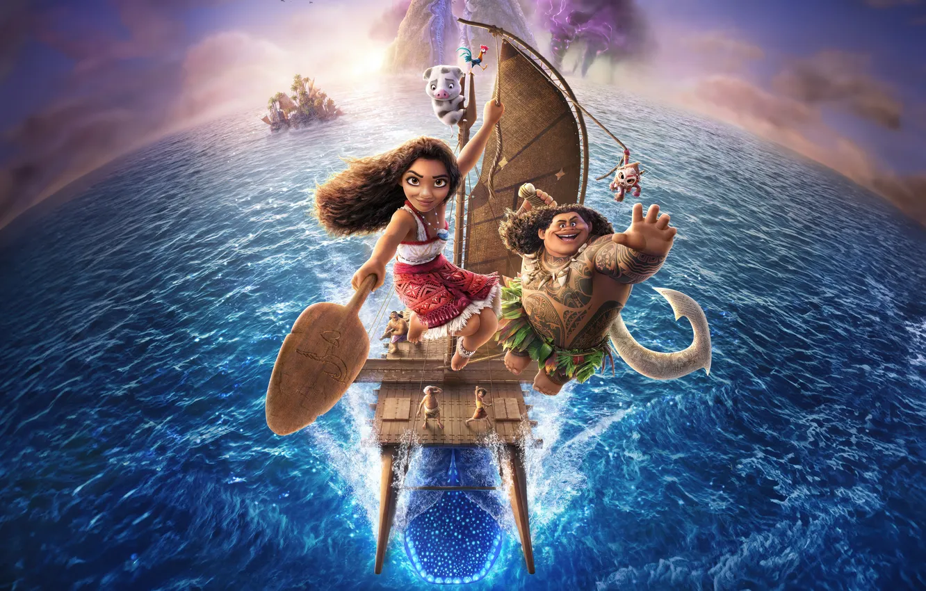 Фото обои Movies, 2024 Movies, Animation movies, Movie poster, Moana 2, 4DX