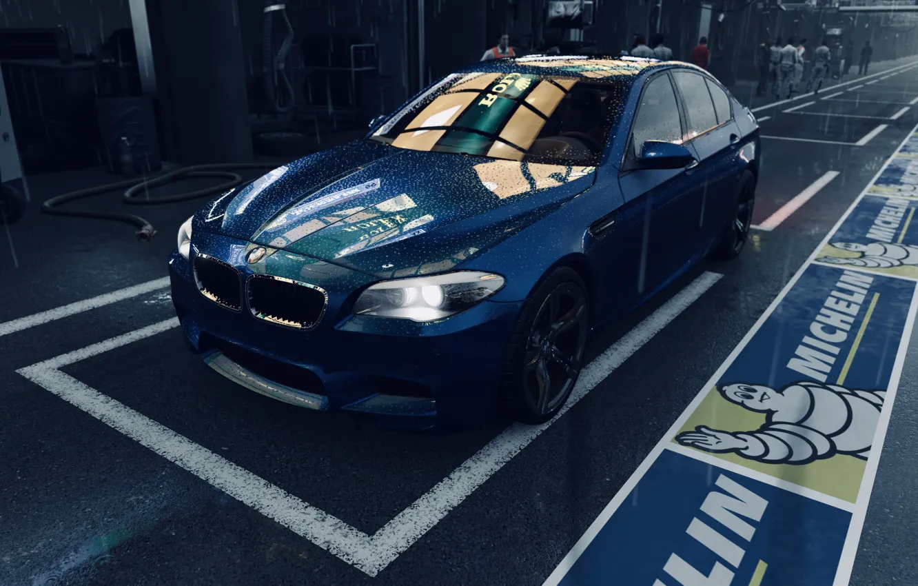 Фото обои HDR, BMW, Rain, Game, F10, 5er, FM7, UHD