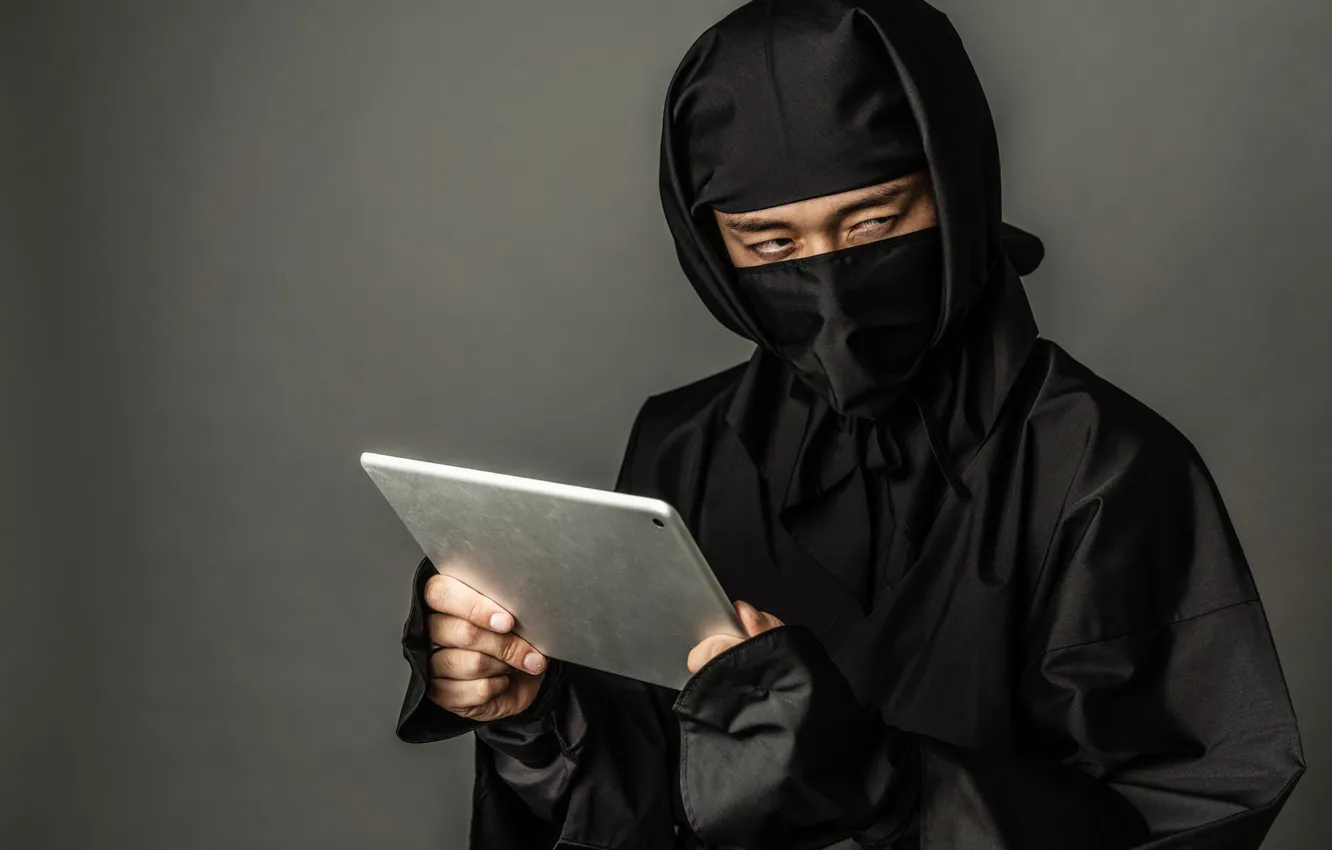 Фото обои black, ninja, hacker