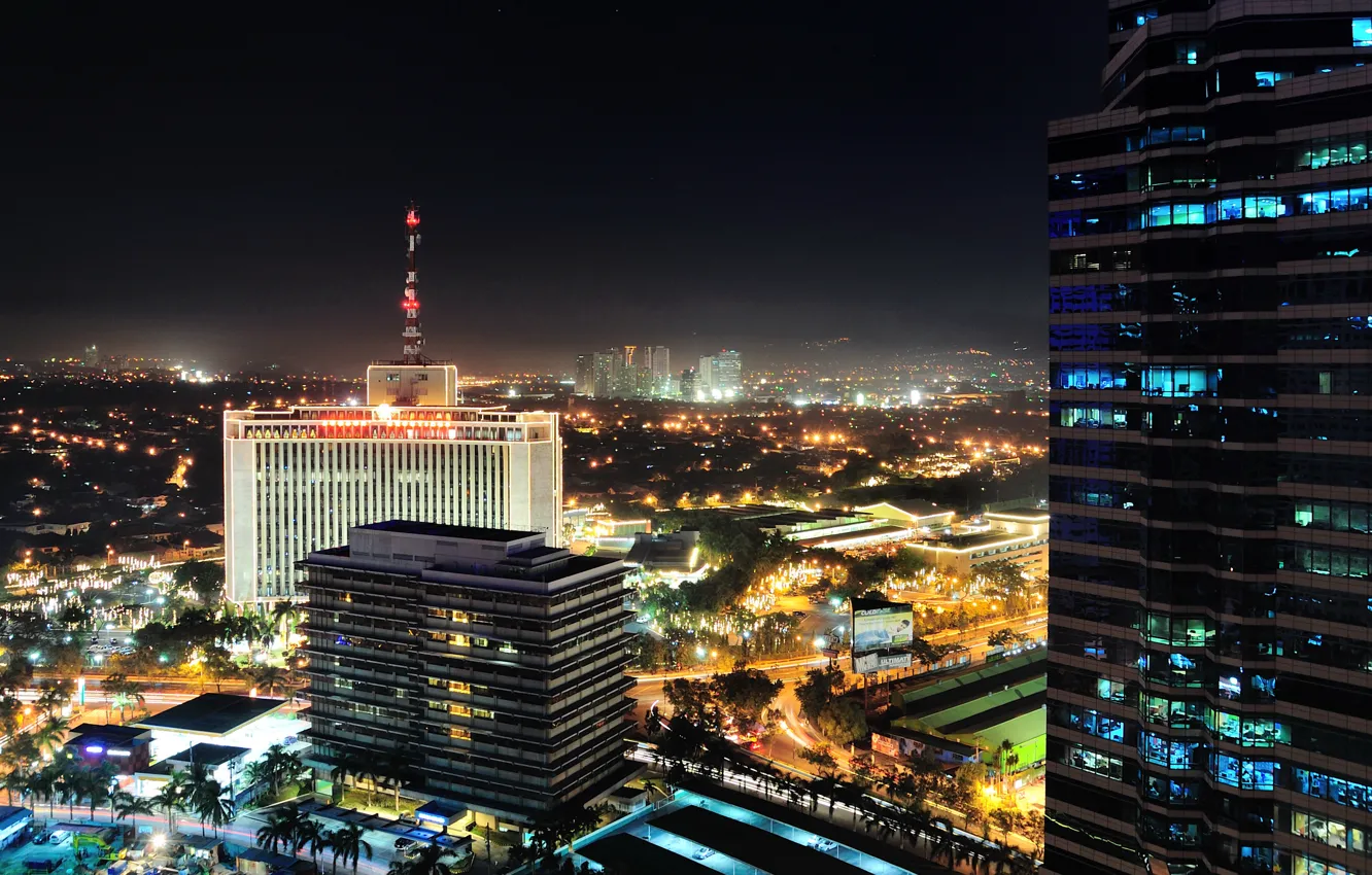 Фото обои ночь, night, Филиппины, Philippines, Манила, Manila