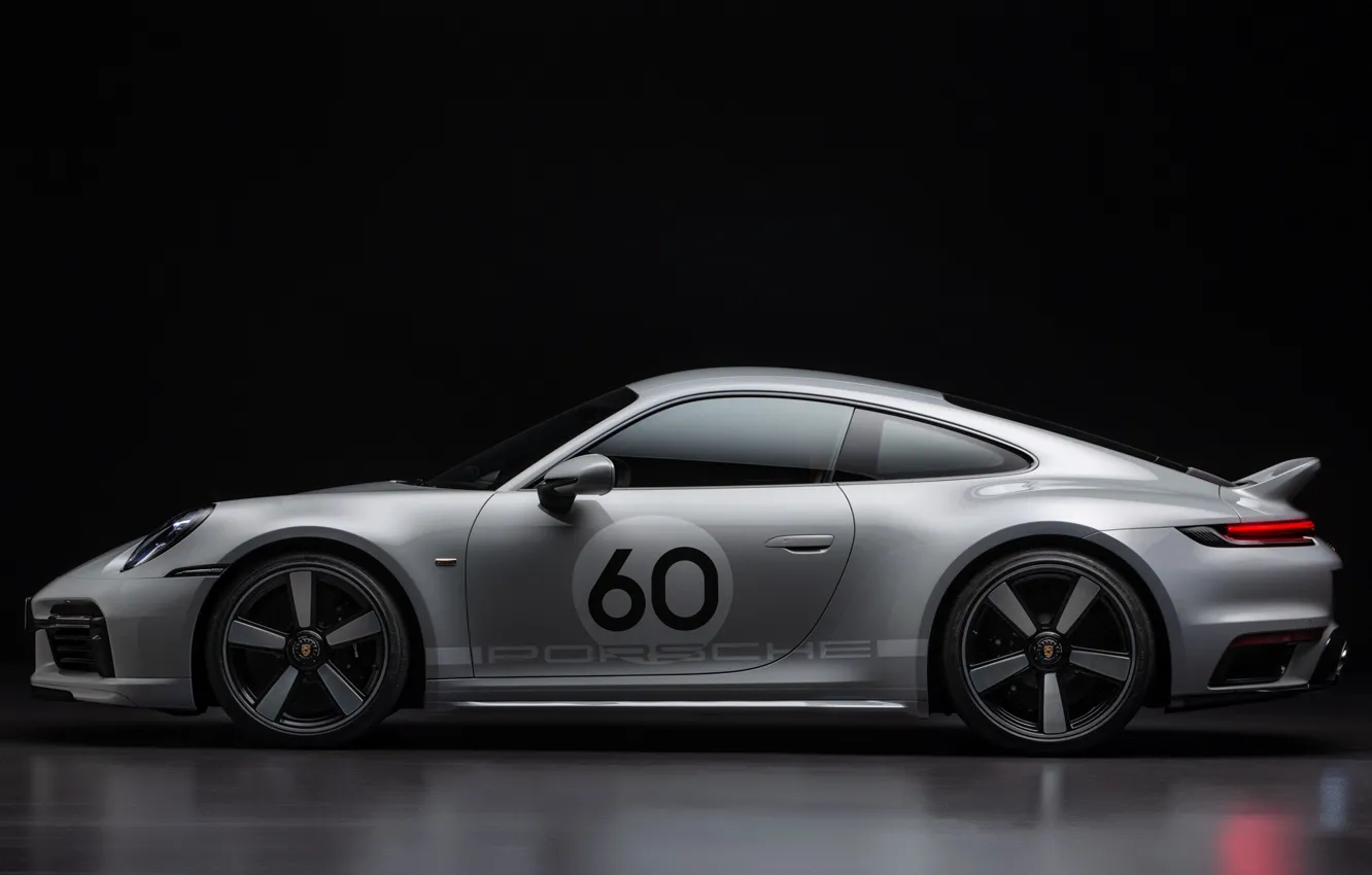 Фото обои Porsche 911, вид с боку, Sport Classic, 2022