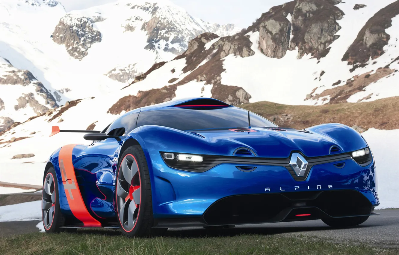 Фото обои Concept, горы, машины, Renault, рено, Alpine, A110-50