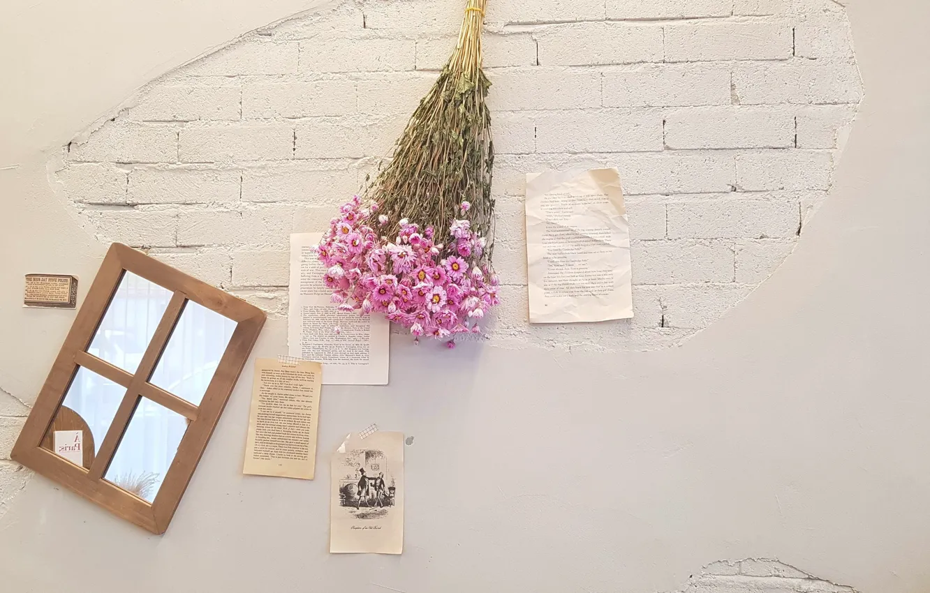 Фото обои Flower, Wall, Creative, Interior, Mood
