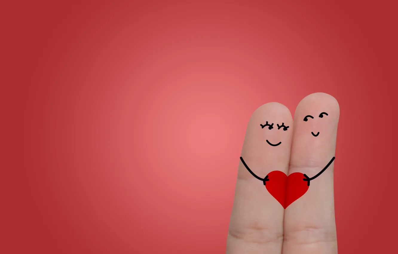 Фото обои смайл, сердечки, пальцы