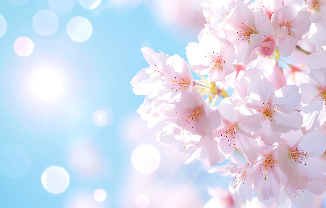 Фото обои весна, сакура, цветение, pink, blossom, cherry, spring, bloom
