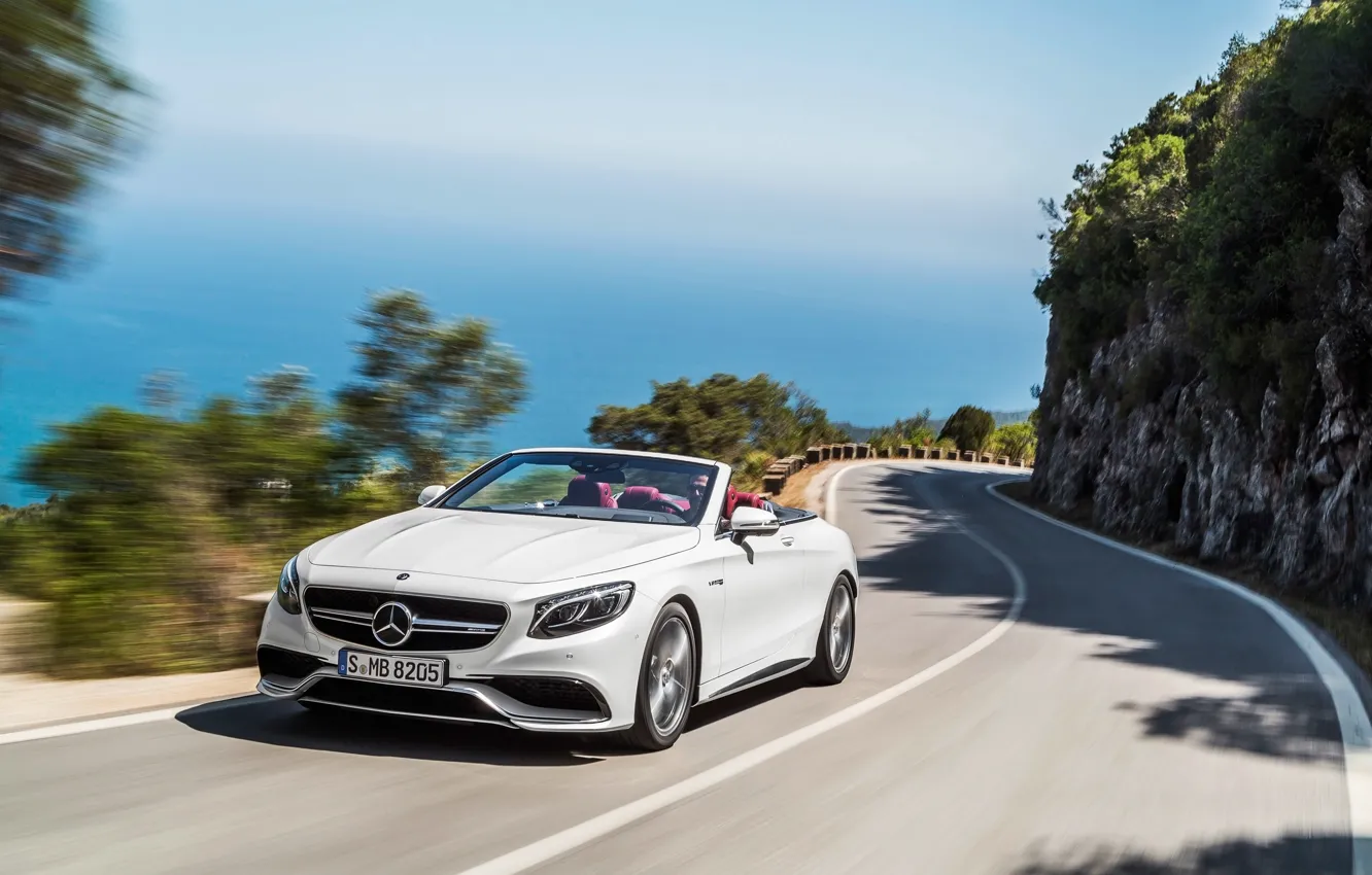 Фото обои mercedes, amg, 2016, cabriolet-wide, s-63
