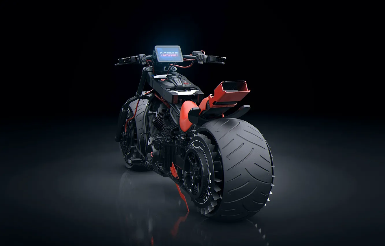 Фото обои дизайн, темнота, мотоцикл, задок, Autonomous Bike