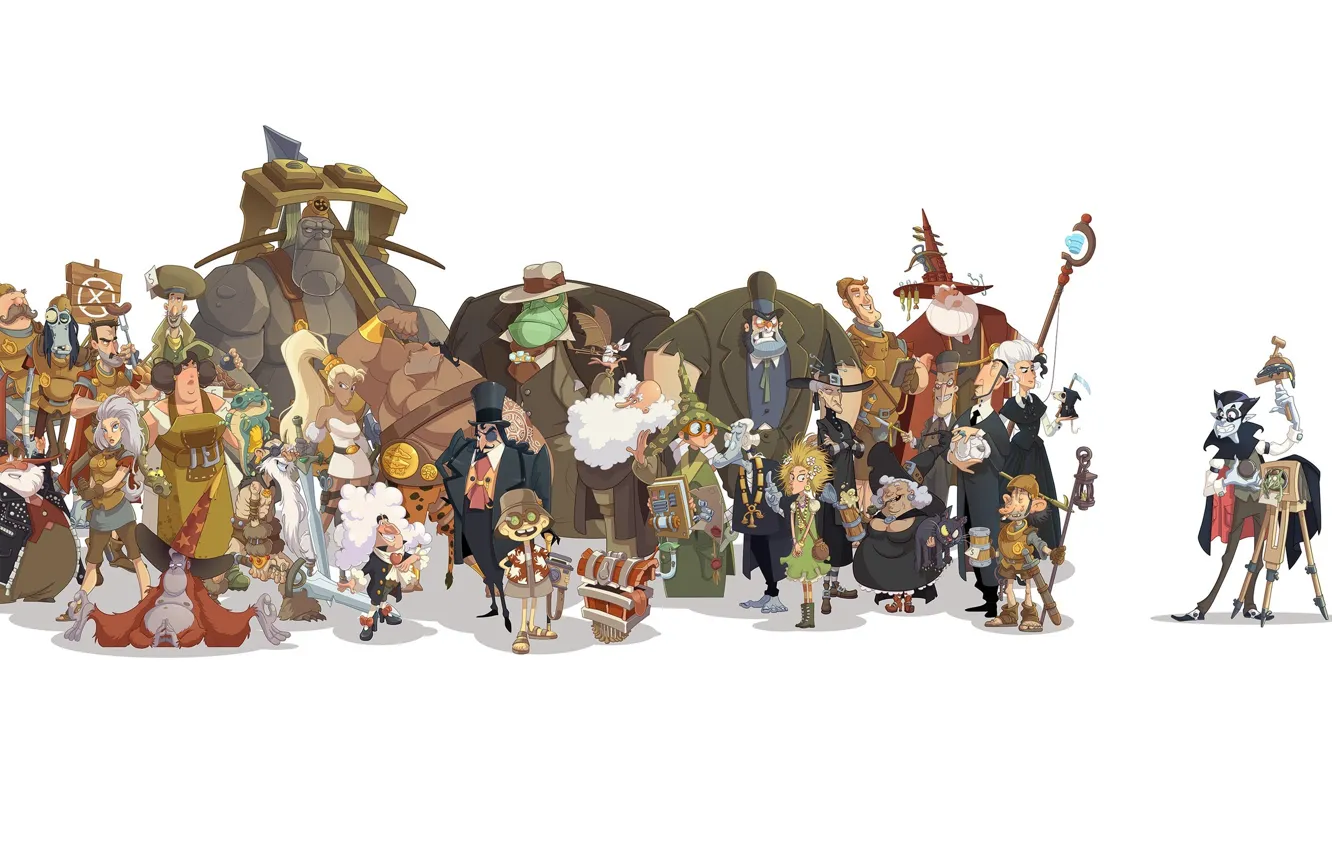 Фото обои art, персонажи, Discworld, Terry Pratchett, Плоский мир, Discworld characters, by PontPilat