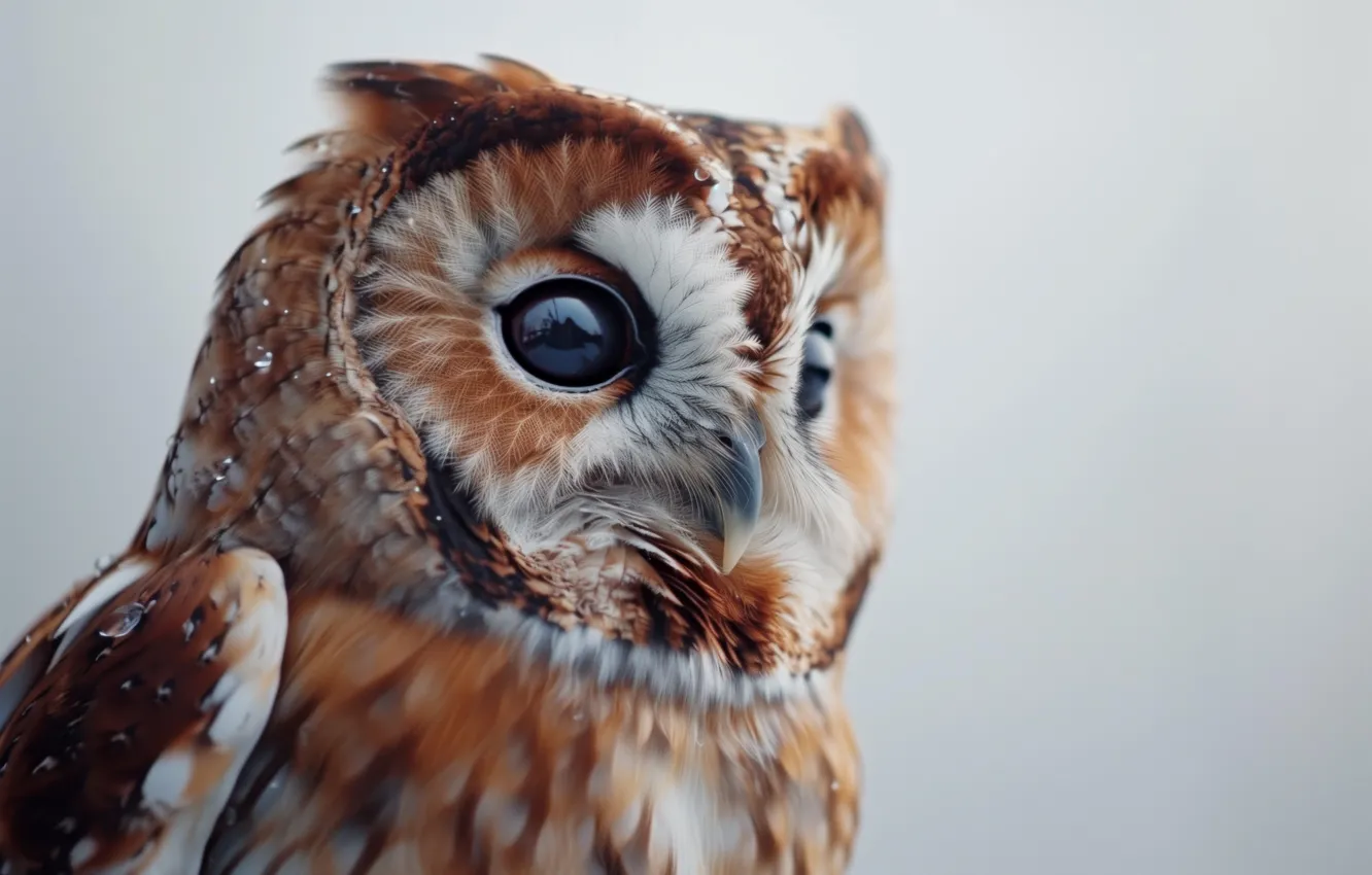 Фото обои art, feathers, owl