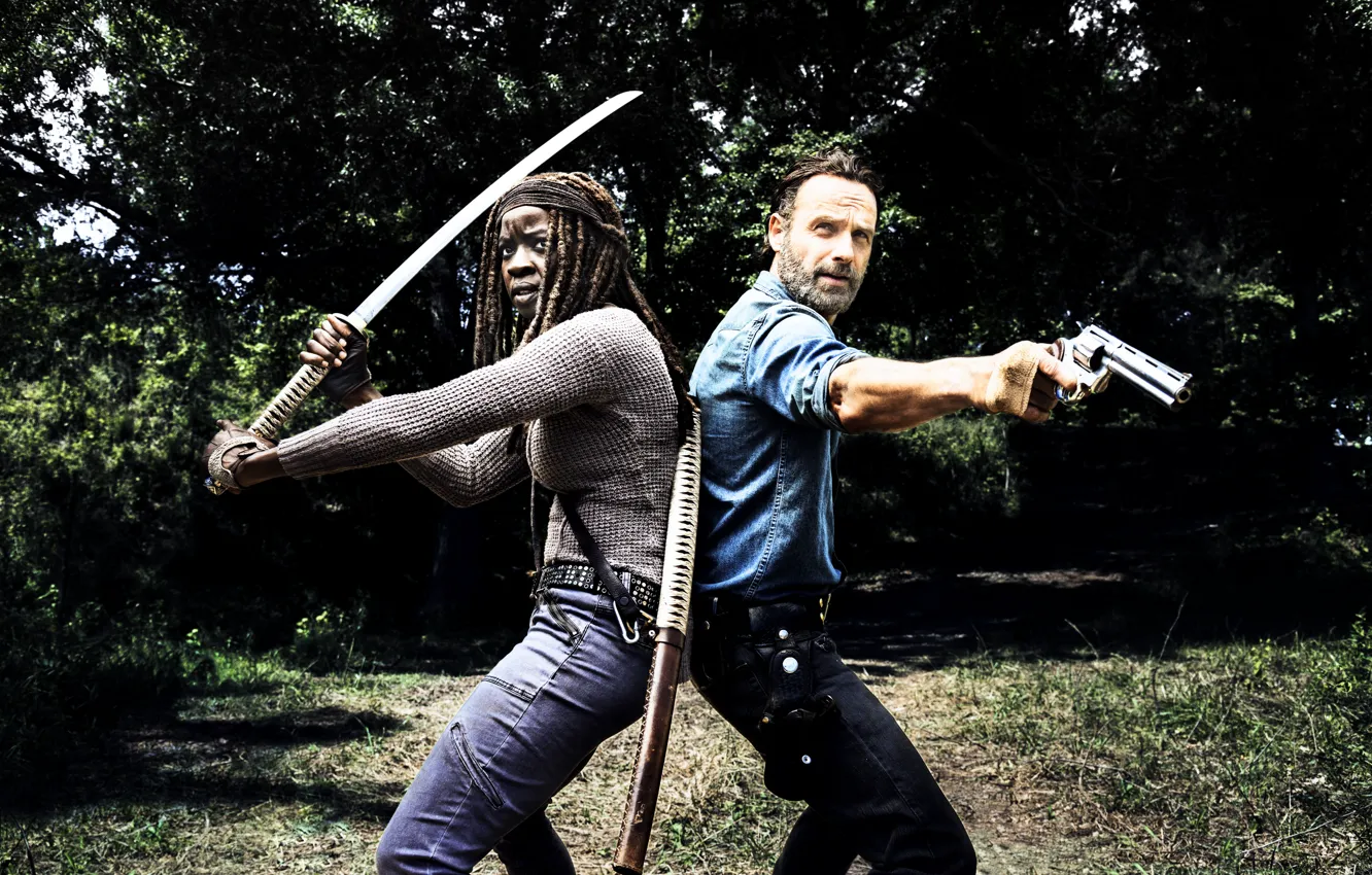 Фото обои The Walking Dead, Rick Grimes, Michonne, Season 8