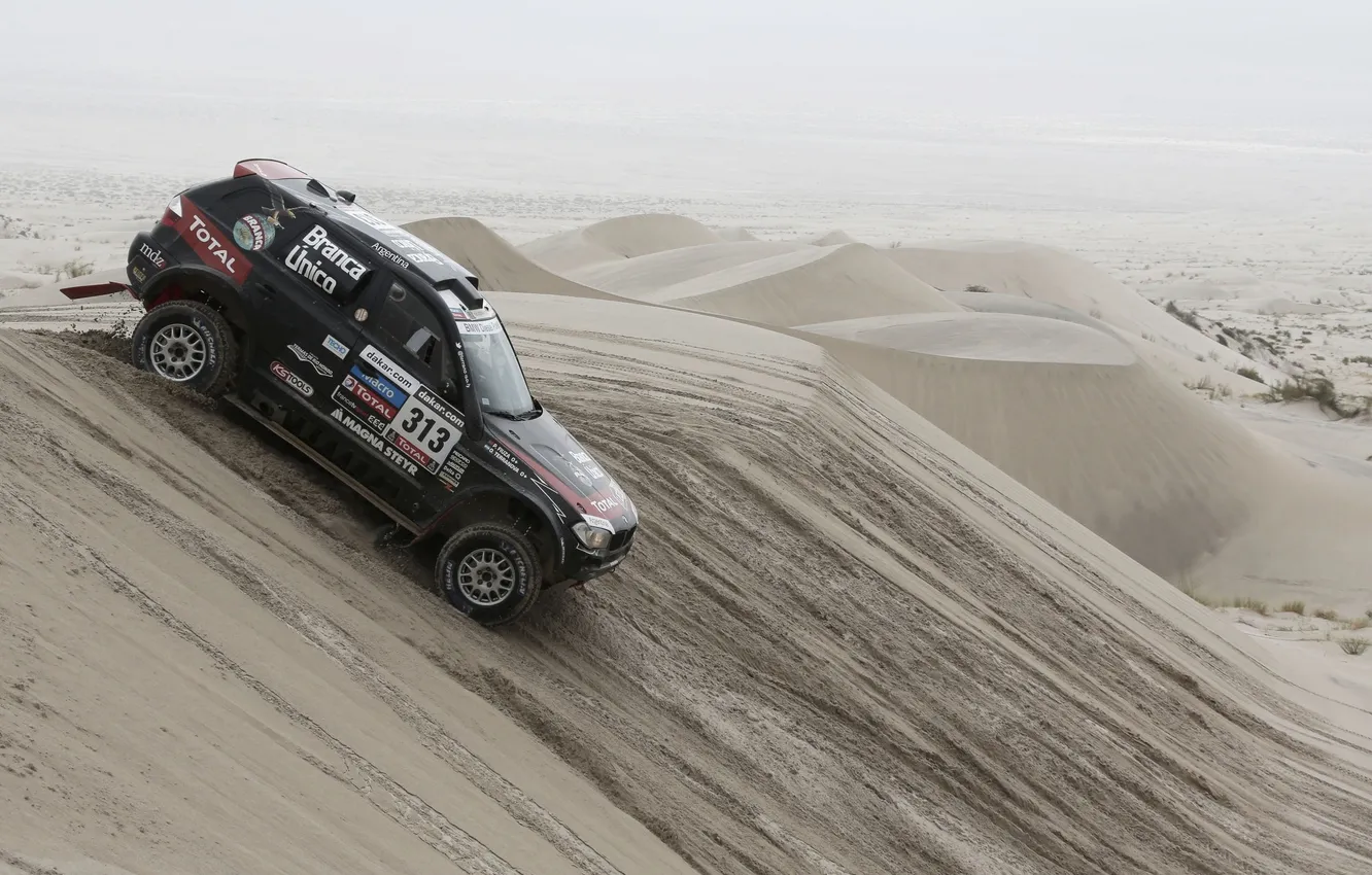 Фото обои Песок, Черный, BMW, Пустыня, Джип, Rally, Dakar, Дакар