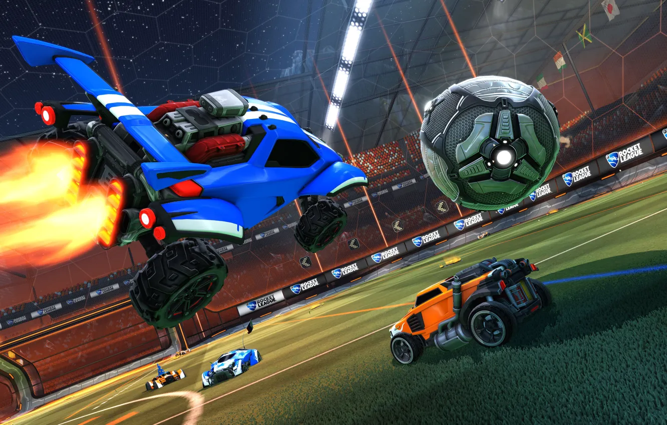 Фото обои Game, RocketLeague, Videogame, Footbool