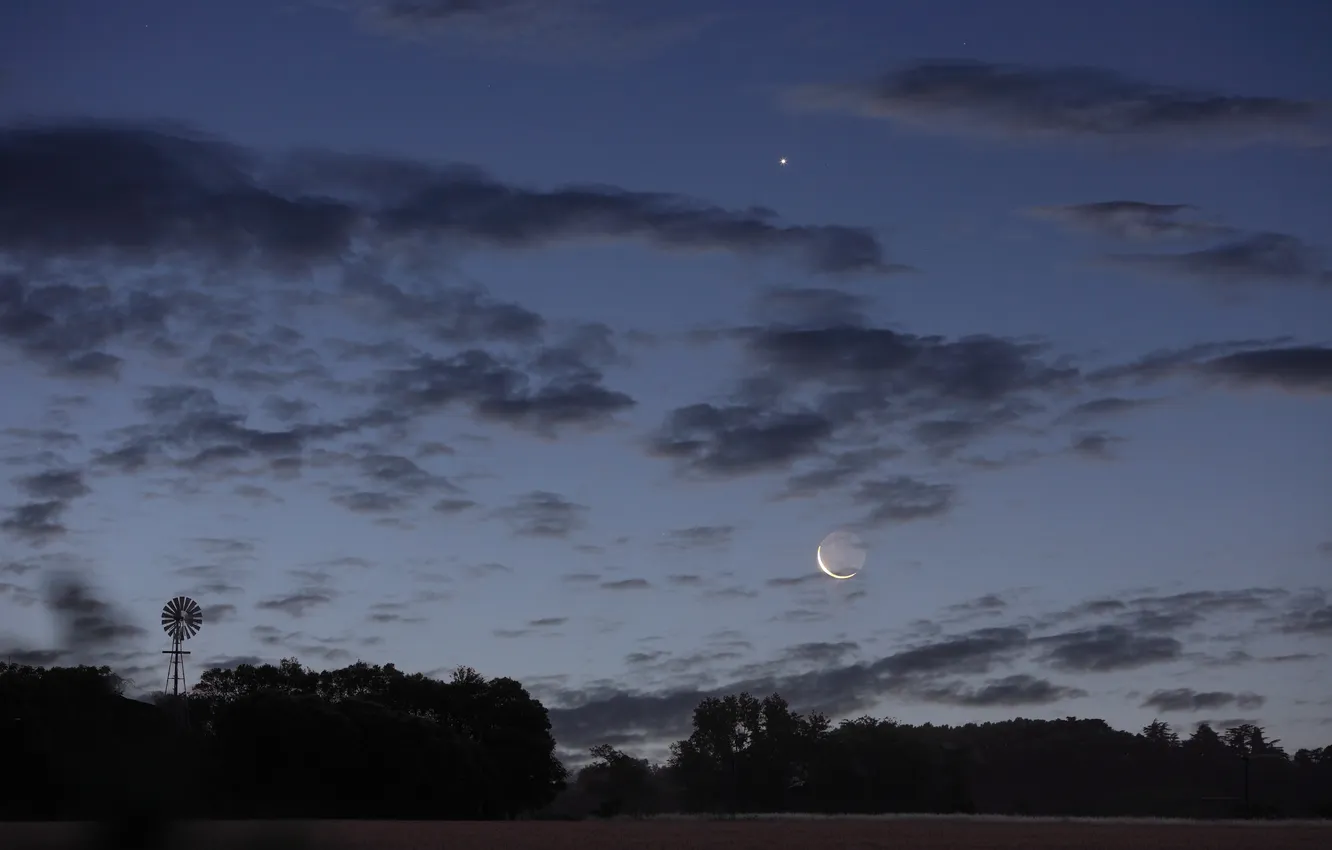 Фото обои Луна, Венера, Аргентина