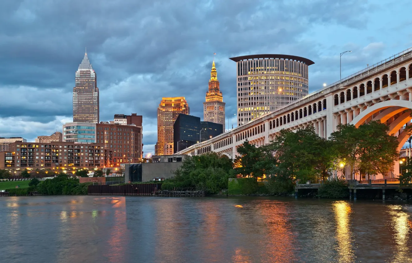 Фото обои city, город, USA, Кливленд, Ohio, Cleveland