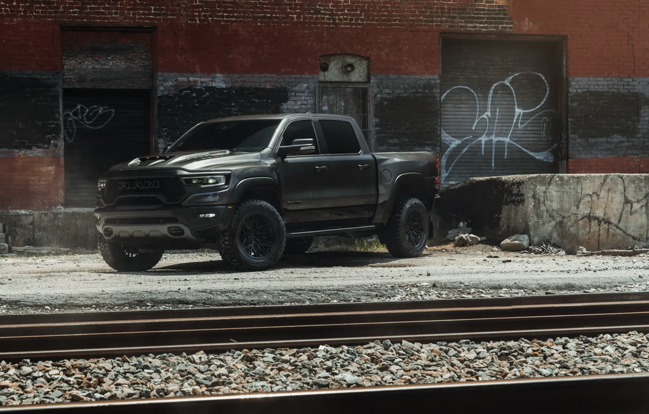 Фото обои Dodge, Front, Side, Pickup, Ram, Garage, Dodge Ram