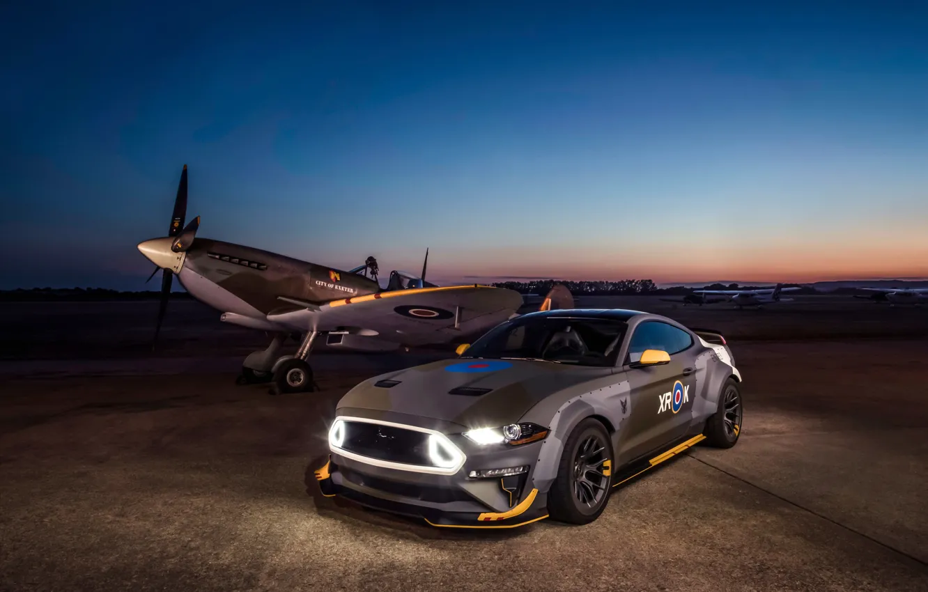 Фото обои Ford, вечер, RTR, 2018, Mustang GT, Eagle Squadron