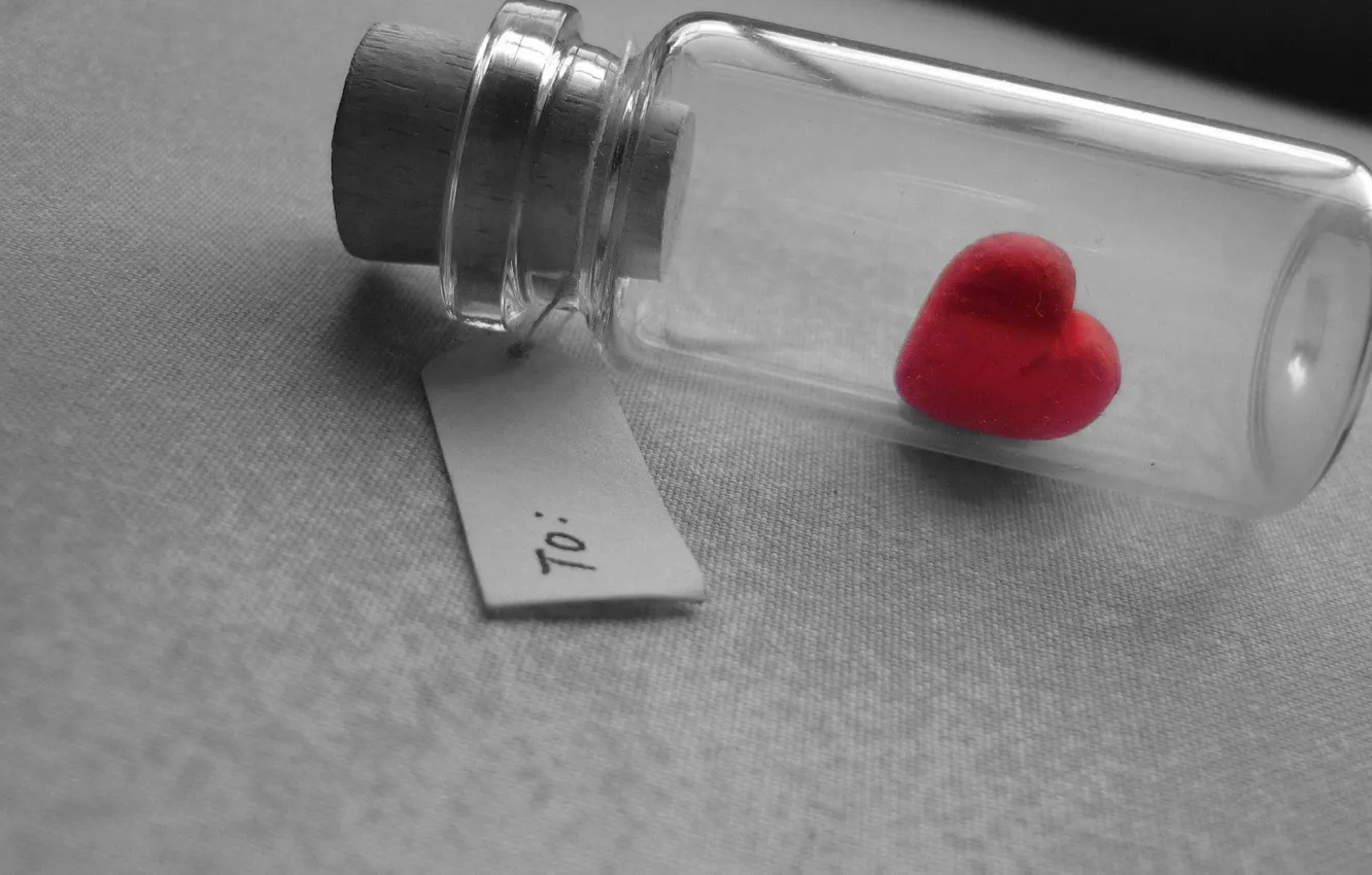 Фото обои бутылка, сердечко, heart, пузырёк, bottle, caught