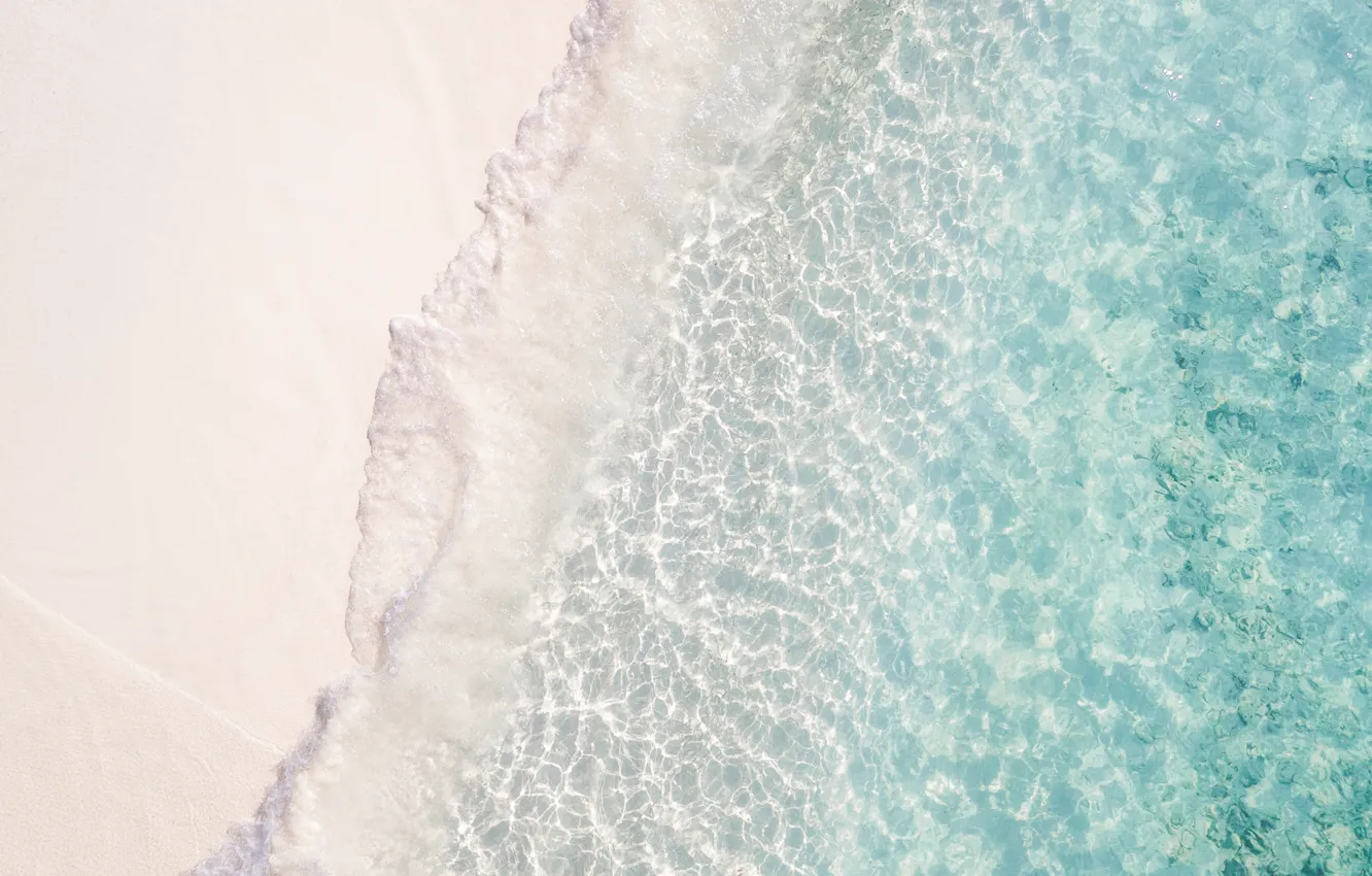 Фото обои песок, море, волны, берег, прибой