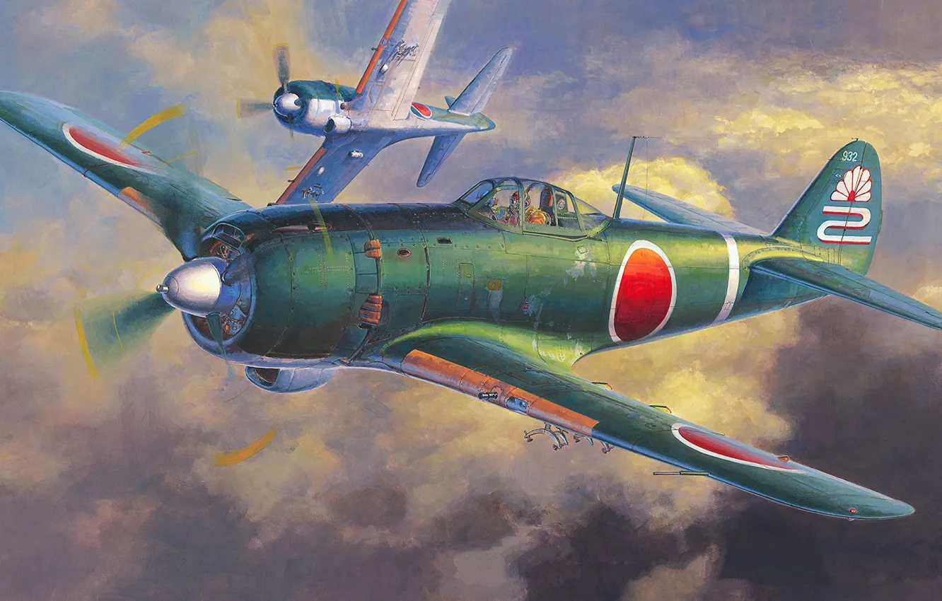 Фото обои Япония, истребитель, Nakajima, Ki-84, JAAF, Боевой самолёт, Радиальный двигатель, Ki-84 Hayate