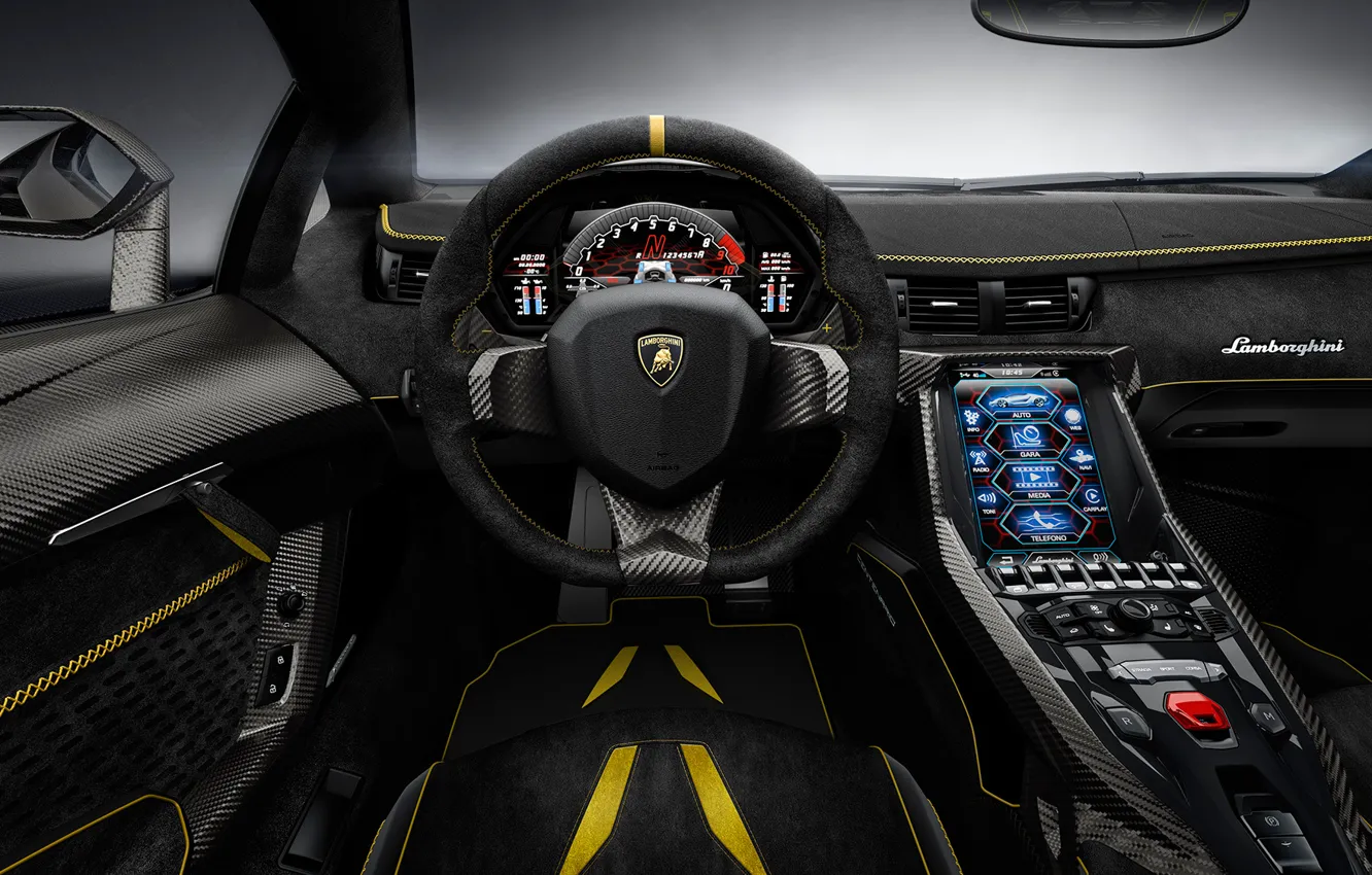 Фото обои машина, интерьер, салон, Lamborghini Centenario