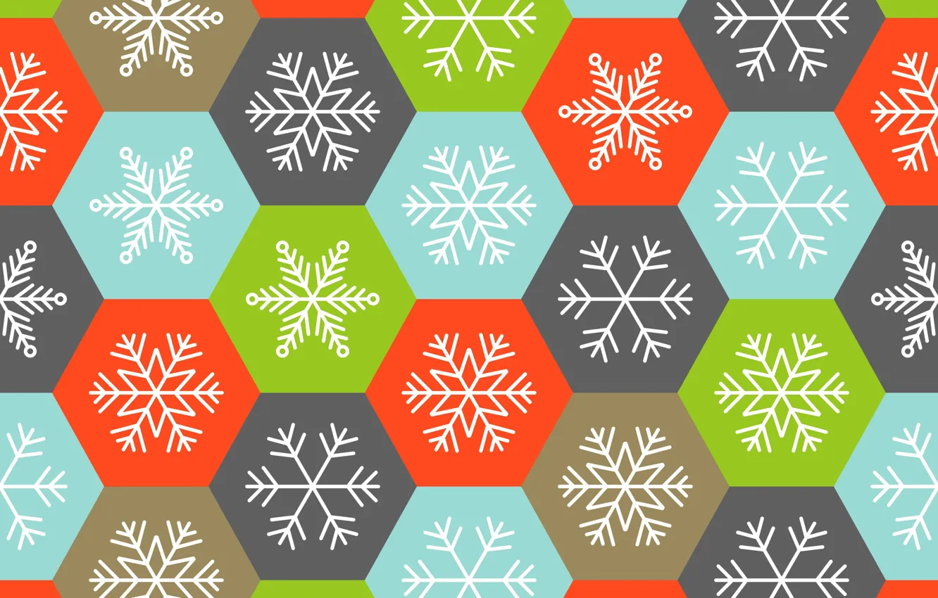 Фото обои зима, снежинки, фон, colorful, Christmas, winter, background, snowflakes