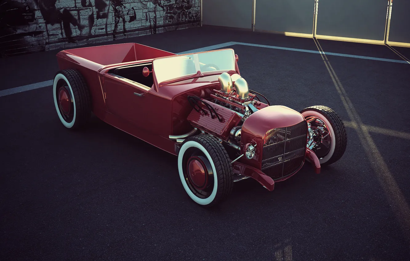 Фото обои hotrod, vermelho, ford32
