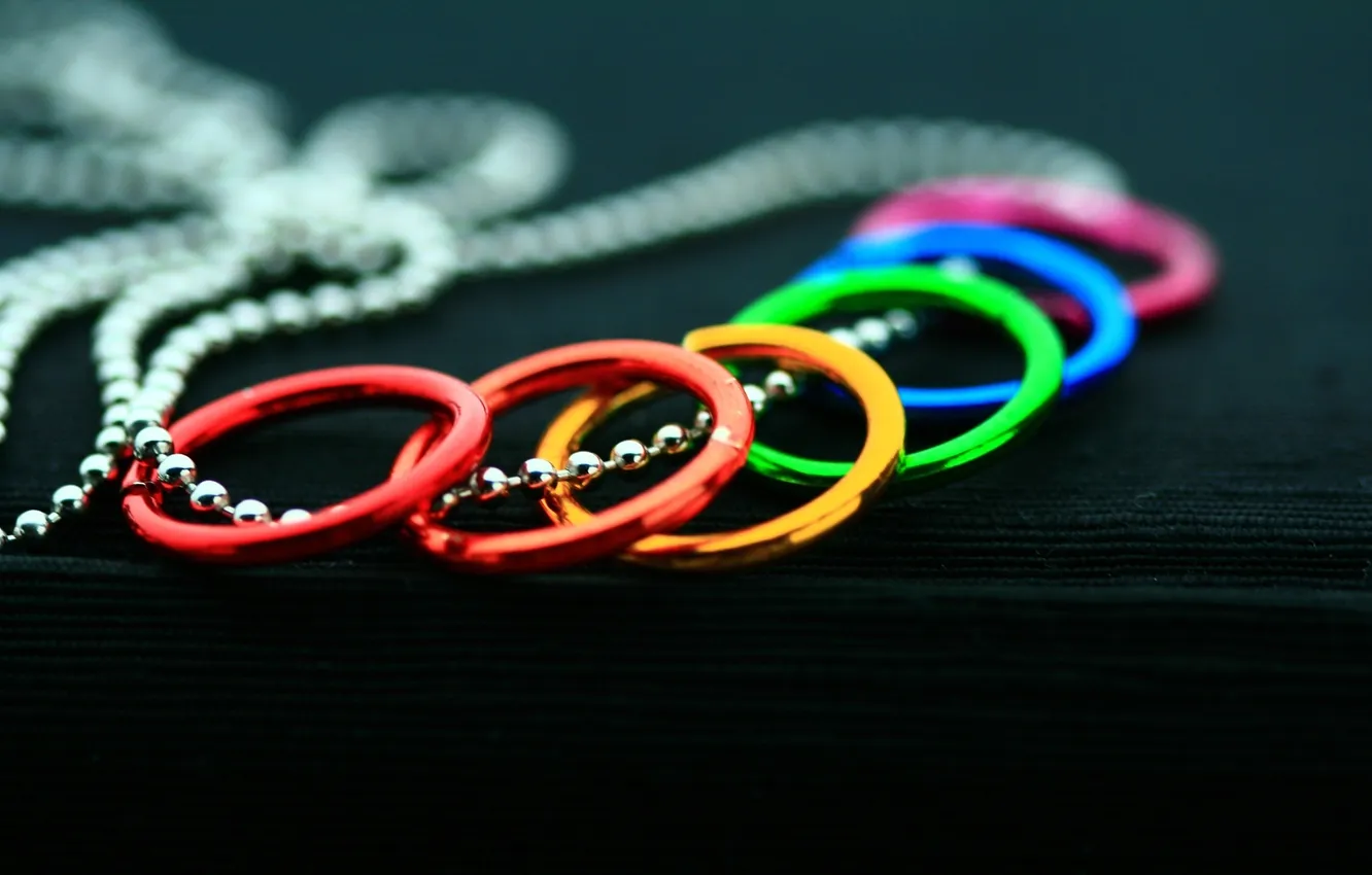 Фото обои макро, цветные, кольца, колечки