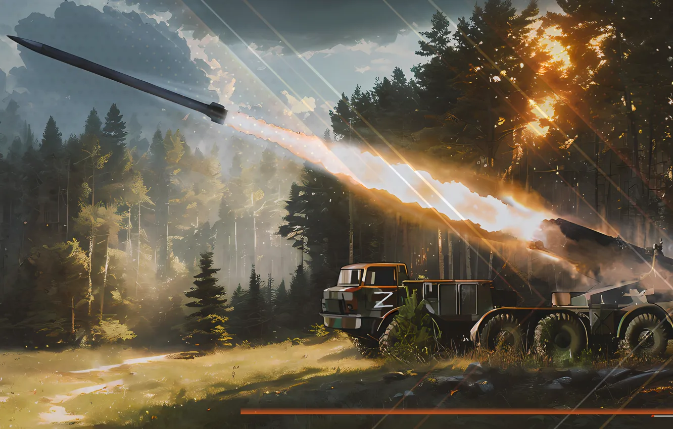 Фото обои military, weapons, rocket, mlrs, salvo