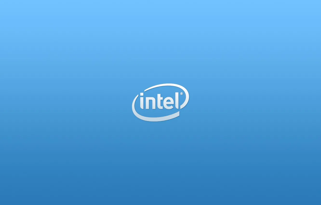 Фото обои лого, logo, Intel, blue, интел