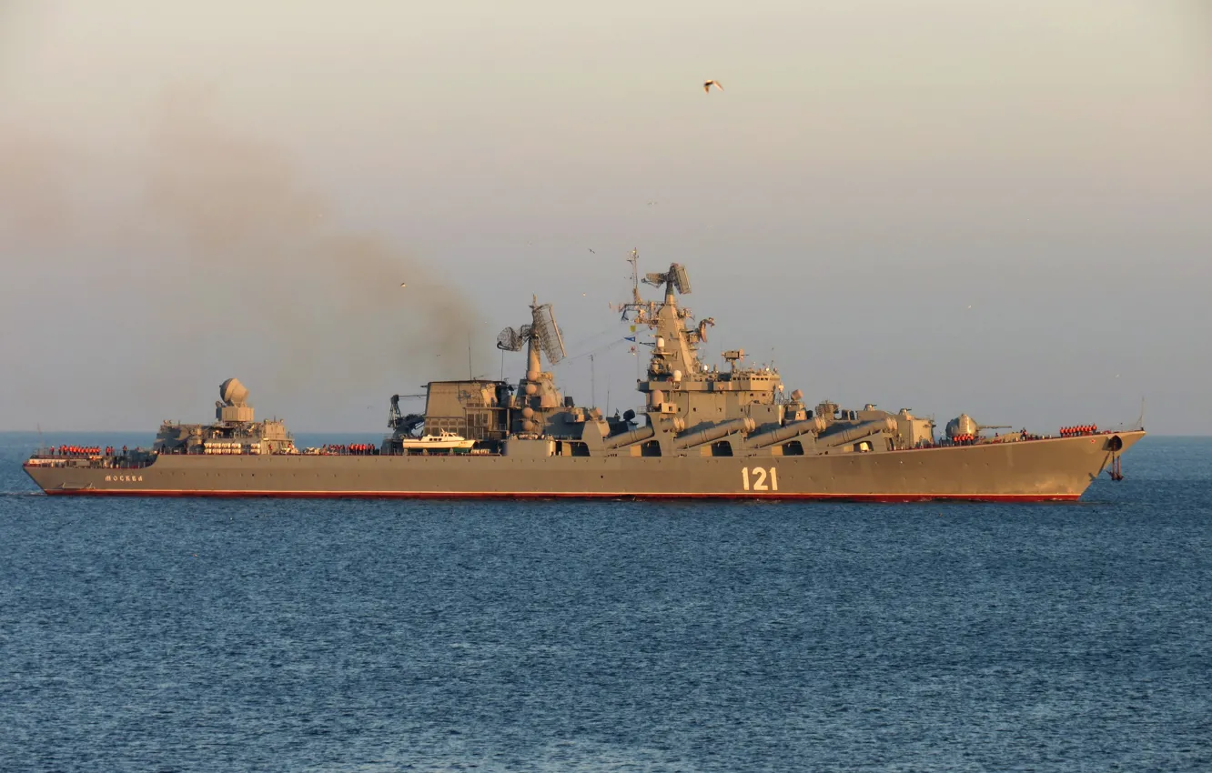 Фото обои российский, ракетный крейсер, «Атлант», головной корабль, проекта 1164, «Москва»