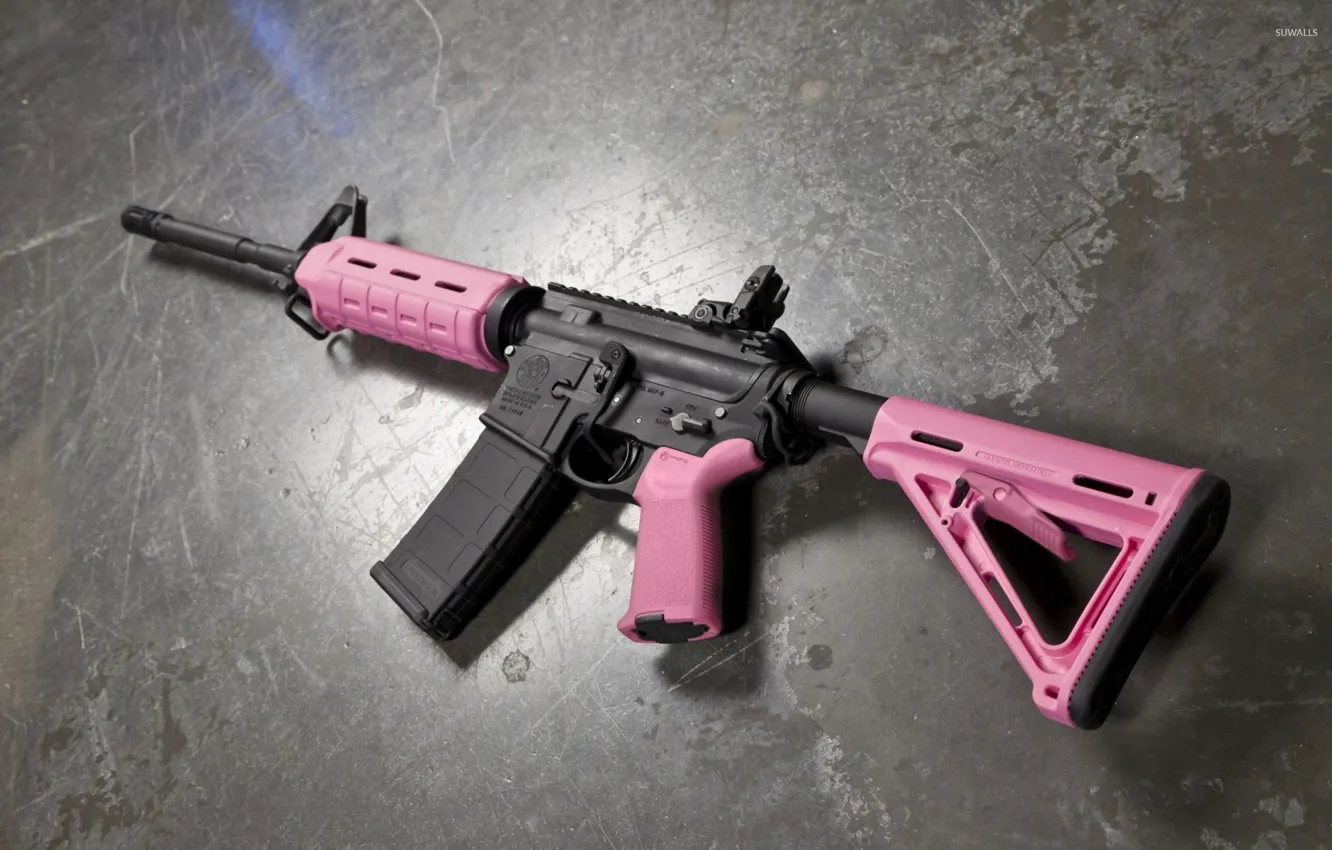 Фото обои pink, ar15, assault rifle