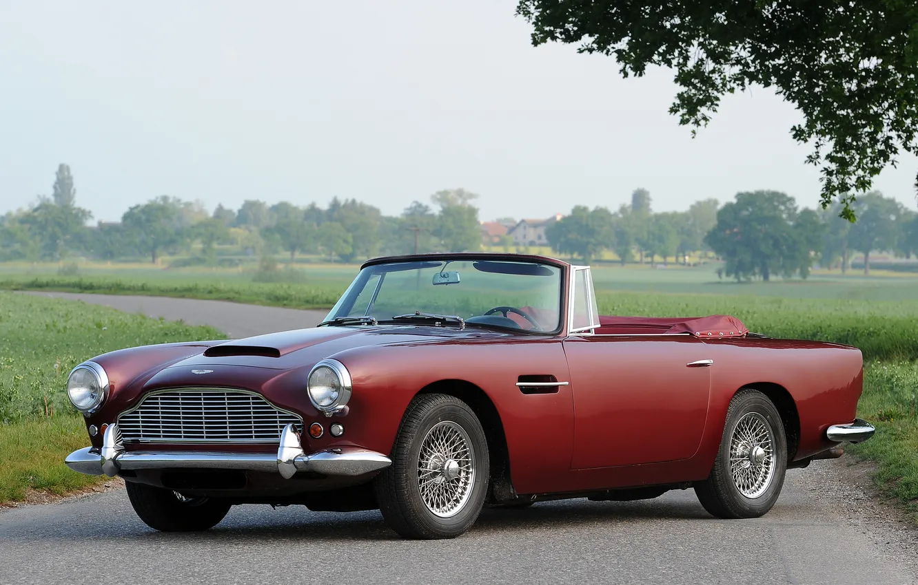 Фото обои Aston Martin, ретро автомобили, Convertible, 1963, retro cars, Aston Martin DB4