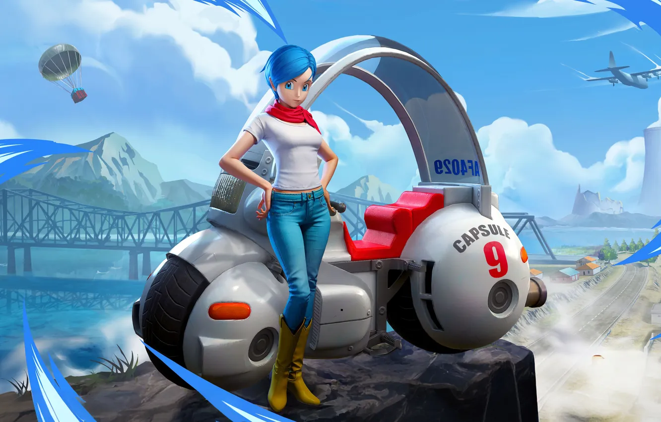 Фото обои super, dragon ball, bulma, pubg-x