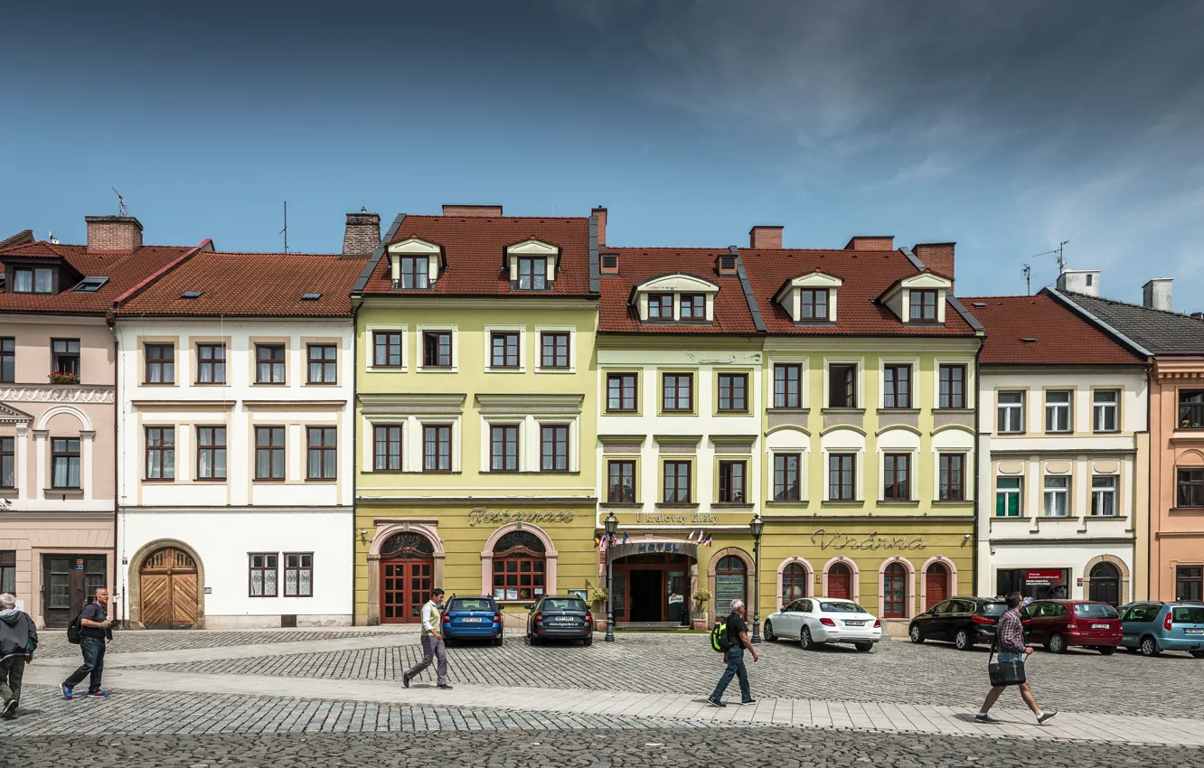 Фото обои Город, Чехия, Улица, Street, Czech Republic, Градец-Кралове, Hradec Kralove