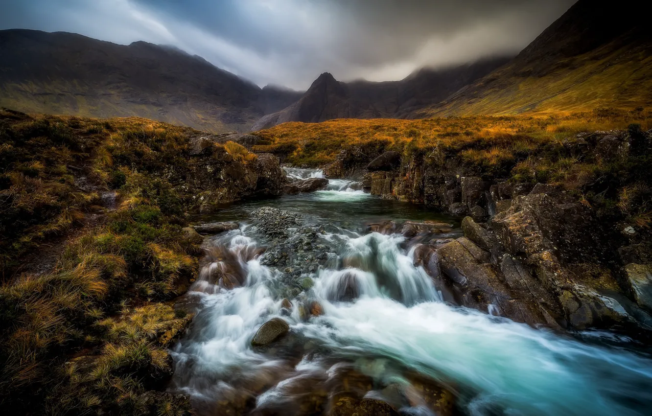 Фото обои Шотландия, Scotland, Highland, Cuillin Cascade